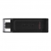 Pendrive Kingston DT70 128GB / USB-C / Tipo-C - Preto