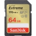 Cart&atilde;o de Mem&oacute;ria SD Sandisk Extreme 170-80 MB/s C10 U3 V30 64 GB (SDSDXV2-064G-Gncin)