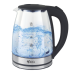 Chaleira El&eacute;trica de Vidro 4life CrystalFlow Electric Glass Kettle FLG2220 / 2 Litros / 1500W / 220V ~ 50/60Hz - Preto/Transparente
