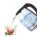 Chaleira El&eacute;trica de Vidro 4life CrystalFlow Electric Glass Kettle FLG2220 / 2 Litros / 1500W / 220V ~ 50/60Hz - Preto/Transparente
