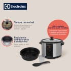 Panela El&eacute;trica Electrolux Vapor Arroz 1,8L 10 x&iacute;caras 4 fun&ccedil;&otilde;es pr&eacute;-programadas Timer Panela Antiaderente Tampa Vidro ECC20 inox por Rita Lobo