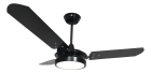 Ventilador de teto Ventex Valen LED com 3 pás de MDF preto estrutura preto 1.1m de diâmetro
