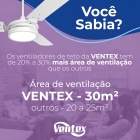 Ventilador de teto Ventex Valen LED com 3 pás de MDF preto estrutura preto 1.1m de diâmetro