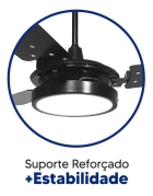 Ventilador de teto Ventex Valen LED com 3 pás de MDF preto estrutura preto 1.1m de diâmetro