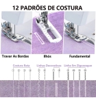 Mini máquina de costura reta Lanmax portátil - branco