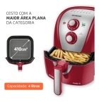 Fritadeira Sem &Oacute;leo Air Fryer 4L AFN-40-RI Mondial Vermelho/Inox 1500W