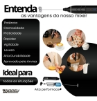 Misturador Bebidas ovos Port&aacute;til El&eacute;trico Bateria Mini Mixer Cor Preto Woosh