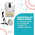 Mini Moedor El&eacute;trico Alho Cebola Sem Fio Usb Processador Cor Branco 110V/220V