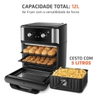 Fritadeira Air Fryer Forno Oven 12l Mondial Afon-12l-ab Preto