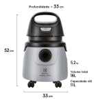 Aspirador &aacute;gua p&oacute; Electrolux potente fun&ccedil;&atilde;o sopro limpeza profunda 1400W 18 L total 11 L &uacute;til protetor t&eacute;rmico A10N1